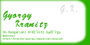 gyorgy kranitz business card